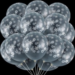 40 Pieces Clear Snowflake Balloons Winter Transparent Snowflake Latex Balloons for Christmas Birthday Wedding Party Decoratio...