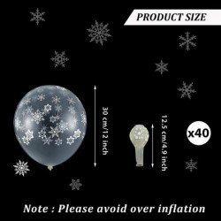 40 Pieces Clear Snowflake Balloons Winter Transparent Snowflake Latex Balloons for Christmas Birthday Wedding Party Decoratio...