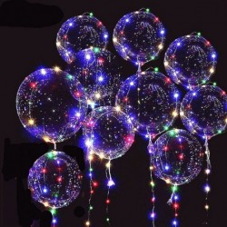 10 PACKS LED Bobo Balloons Transparent LED Light Up Balloons Helium Style Glow Bubble Balloons with String Lights for Party B...