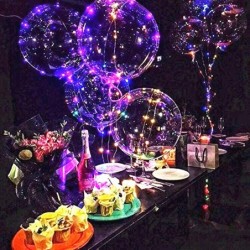 10 PACKS LED Bobo Balloons Transparent LED Light Up Balloons Helium Style Glow Bubble Balloons with String Lights for Party B...