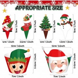 108 Pieces Christmas Cupcake Toppers Wrappers Snowman Santa Claus Reindeer Elf Penguin Gingerbread Christmas Tree Cake Decora...