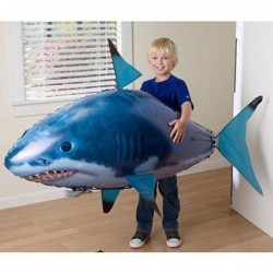 Shark Inflatable Flying Air Toy Remote Control Shark Swimming Fish RC Animal Toy Helium Balloon Gifts for Kids (Shark One Siz...