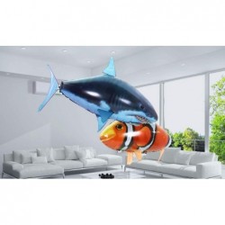 Shark Inflatable Flying Air Toy Remote Control Shark Swimming Fish RC Animal Toy Helium Balloon Gifts for Kids (Shark One Siz...