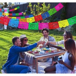 5 Packs 85 Ft Mexican Party Banners Large Plastic Papel Picado Banner Mexican Themed Party Decorations For Cino de Mayo Fiest...