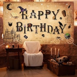 Wizard Birthday Party Supplies Wizard Backdrop Banners Birthday Background Magical Wizard Banner Welcome Sign for Boys Girls ...