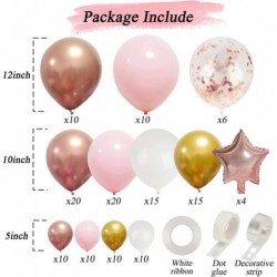 140pcs Rose Gold Balloon Garland Arch Kit with Pink Gold White Balloons for Gradution Birthday Party Baby Shower Wedding Deco...