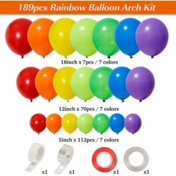 189pcs Rainbow Balloon Garland Arch Kit 7 Assorted Colors 5/12/18 Inch Latex Balloons for Birthday Party Baby Shower Wedding ...