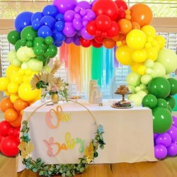 189pcs Rainbow Balloon Garland Arch Kit 7 Assorted Colors 5/12/18 Inch Latex Balloons for Birthday Party Baby Shower Wedding ...