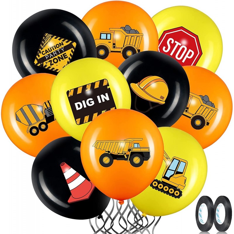 45 Pieces Construction Balloons 12 Inch Construction Birthday Party Decorations for Children Shower Dump Truck Birthday Party...