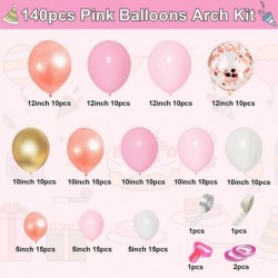 140Pcs Rose Gold Pink Balloons Garland Arch Kit Light Pink Rose Gold Confetti Balloons for Women Girls Birthday Baby Shower W...