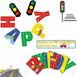 Transportation Happy Birthday Banner Car Bus Train Plane Ship Helicopter Traffic Light Photo Props Garland for Kids Transport...