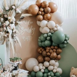 Sage Green Balloon Garland Arch Kit Jungle Safari Woodland Balloon Garland Arch Sage Green Brown Beige Gold Balloons for Baby...