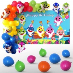 Baby Shark Birthday Decorations - Baby Shark Family Balloons Arch Garland Kit Happy Birthday Photography Backdrop Banner For ...