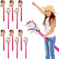 12 Pieces Inflatable Stick Horse Inflatable Horsehead Stick Balloon Cute Horse Sticks Inflatable Horse Cowgirl Party Decorati...