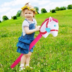 12 Pieces Inflatable Stick Horse Inflatable Horsehead Stick Balloon Cute Horse Sticks Inflatable Horse Cowgirl Party Decorati...