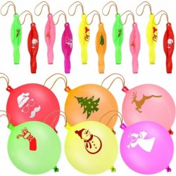 36 Pieces Christmas Punch Balloons Colorful Latex Punching Balloons Snowman Christmas Tree Santa Claus Christmas Socks Elk Pa...