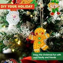 Christmas Gem Painting Art & Craft Kit Making Your Own Diamond Gem Keychain Suncatcher and Stickers for Kids Boys and Girls A...