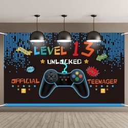 Video Game Birthday Decorations 10 13 14th Birthday Decorations for Boys Gaming Theme Photo Props Backdrop Banner Teenager Bi...