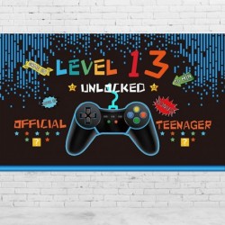 Video Game Birthday Decorations 10 13 14th Birthday Decorations for Boys Gaming Theme Photo Props Backdrop Banner Teenager Bi...