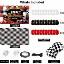 67 Pieces Race Car Birthday Decorations Happy Birthday Racing Car Backdrop Checkered Flags Balloons Black White Checkered Fla...