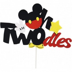 Oh Twodles Cake Topper Mickey Themed 2nd Birthday Cake Decor Second Birthday Party Supplies $15.39 Kids' Party Decorations