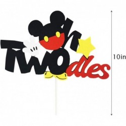 Oh Twodles Cake Topper Mickey Themed 2nd Birthday Cake Decor Second Birthday Party Supplies $15.39 Kids' Party Decorations