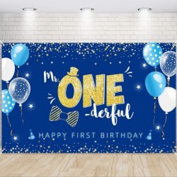 1st Birthday Decorations Boy - First Birthday Baby Boy Decorations Include Balloon Box Backdrop Crown Banner High Chair Banne...