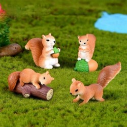 8 Pcs Squirrel Figures Animal Character Toys Cake Toppers Squirrel Fairy Garden Miniature Figurines Collection Playset Christ...