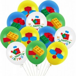 60 Pcs Building Block Birthday Party Supplies 12 Inch Building Blocks Latex Balloons Building Brick Balloons for Baby Boy Tod...