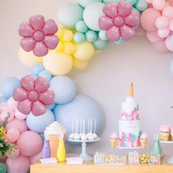 Birthday Party Decorations Flower Party Balloons Supplies Kids Happy Birthday Decorations (Pink) $15.94 Kids' Party Decorations