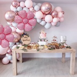 Birthday Party Decorations Flower Party Balloons Supplies Kids Happy Birthday Decorations (Pink) $15.94 Kids' Party Decorations