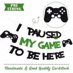 I Paused My Game To Be Here Banner Glitter Gamer Theme Party Decoration Sign Kids Children Boys Video Game Birthday Parties S...