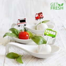 Vehicle Food Picks for Kids – 18-pcs Transport Vehicle Food Bento Picks Lunch Box Decoration for Kids and Toddlers – Automobi...