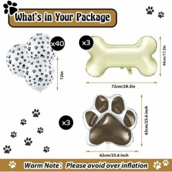 46 Pieces Dog Themed Balloons Include 40 Pieces Dog Paw Print Latex Balloons 3 Pieces Bone Shaped Foil Balloons and 3 Pieces ...