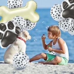 46 Pieces Dog Themed Balloons Include 40 Pieces Dog Paw Print Latex Balloons 3 Pieces Bone Shaped Foil Balloons and 3 Pieces ...