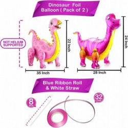 Large Pink Dinosaur Balloon Foil - 35 Inch | Pink Dinosaur Party Supplies | Self Standing 3D Pink Girl Dinosaur Balloons for ...