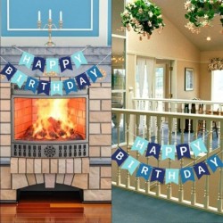 Birthday Decorations Blue Happy Birthday Decorations Party Supplies for Men Women Boys Girls Birthday Bunting Banner Paper Po...