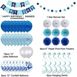 Birthday Decorations Blue Happy Birthday Decorations Party Supplies for Men Women Boys Girls Birthday Bunting Banner Paper Po...