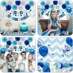 Birthday Decorations Blue Happy Birthday Decorations Party Supplies for Men Women Boys Girls Birthday Bunting Banner Paper Po...