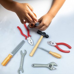 18PCS Tools Cake Topper Tools Cake Decorations Toolbox Wrench Hammer Mechanic Drill Plier Handsaw Tape Measure Screwdrivers T...