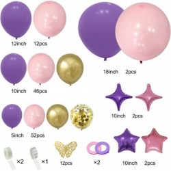 136pcs Pink Purple Balloon Garland Kit with Butterfly Stickers Foil Balloon Purple Gold Butterfly Fairy Balloon Arch for Birt...