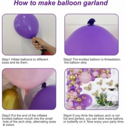 136pcs Pink Purple Balloon Garland Kit with Butterfly Stickers Foil Balloon Purple Gold Butterfly Fairy Balloon Arch for Birt...