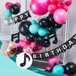 Tik Tok Birthday Party Decorations 140 pcs Tik Tok Party Supplies and Balloon Arch Kit 4 Music Note Balloons Happy Birthday B...