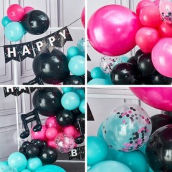 Tik Tok Birthday Party Decorations 140 pcs Tik Tok Party Supplies and Balloon Arch Kit 4 Music Note Balloons Happy Birthday B...