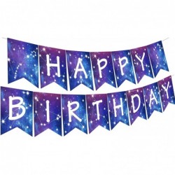 Galaxy Happy Birthday Banner Galaxy Space Astrology Party Decorations for Boys Girls Planet Starry Sky Themed Party Banner Su...