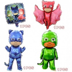 Birthday Party Supplies For PJ Masks Set Includes Birthday Banner Cake Topper Cupcake Toppers Foil Balloons Tablecloth for Ki...