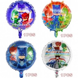 Birthday Party Supplies For PJ Masks Set Includes Birthday Banner Cake Topper Cupcake Toppers Foil Balloons Tablecloth for Ki...