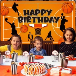 Basketball Theme Happy Birthday Photography Backdrop Banner XtraLarge NBA All Star Slam Dunk Basketball Sports Photo Backgrou...