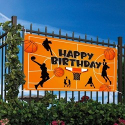 Basketball Theme Happy Birthday Photography Backdrop Banner XtraLarge NBA All Star Slam Dunk Basketball Sports Photo Backgrou...