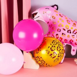 45 Pcs Safari Party Balloons Include 40 Pcs Cheetah Print Pink Latex Balloons and Ribbon 4 Pcs Leopard Balloons Jungle Animal...